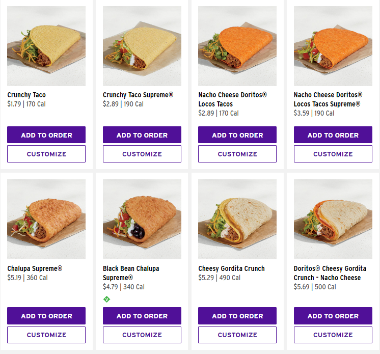 Taco-bell-Menu - Prices 