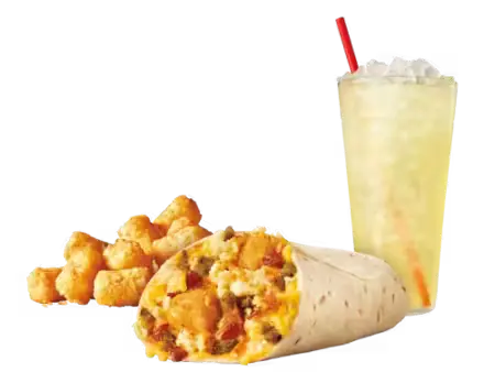 Sonic Ultimate Meat & Cheese Breakfast Burrito™ Combo